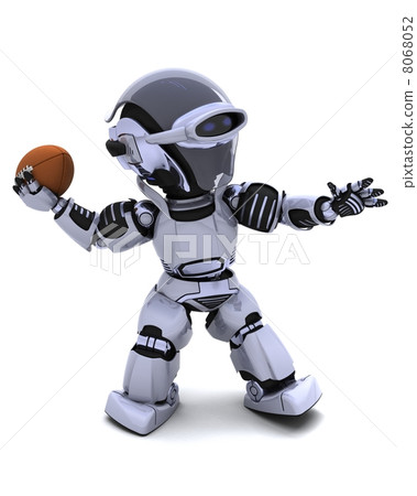 Robot playing american football Robot playing american football 8068052
