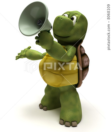 Tortoise shouting in a bull horn 8068109