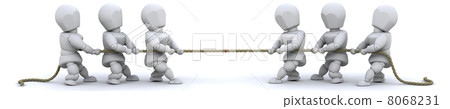 3d render of man pulling on rope 8068231