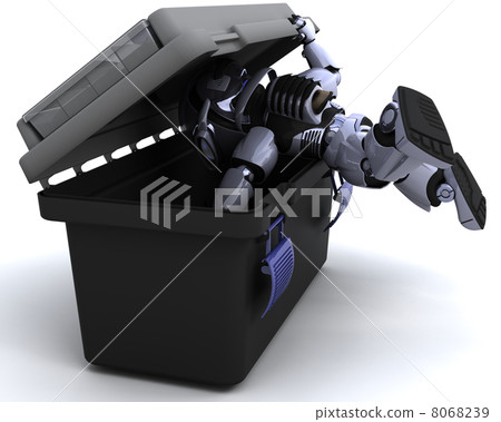 robot searching a toolbox 8068239