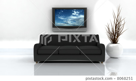 3d render of sofa and tv 3d render of sofa and tv 8068251
