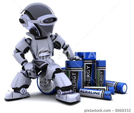 Robot With Batteries - Stock Illustration [8068332] - Pixta