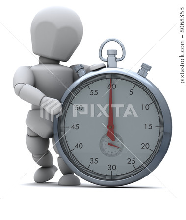 Man with a Traditional chrome stop watch Man with a Traditional chrome stop watch 8068353