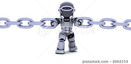 Robot holding a chain Robot holding a chain 8068359