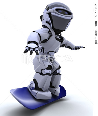 Robot with snowboard Robot with snowboard 8068406