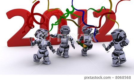 Robot Bringing the new year in Robot Bringing the new year in 8068568
