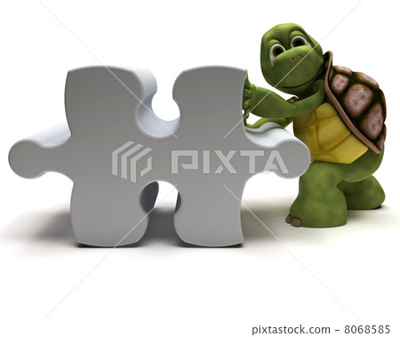 Tortoise with jigsaw puzzle 8068585