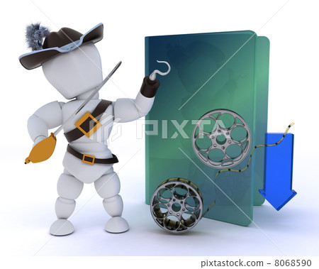 pirate depicting illegal video downloads 8068590