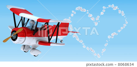 Man sky writing in a biplane 8068634