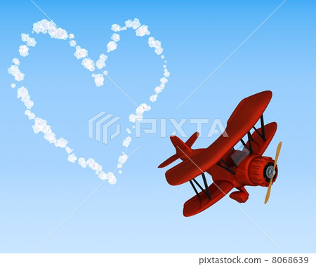 biplane sky writing a heart 8068639