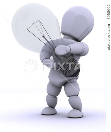 Man holding a light bulb 8068662