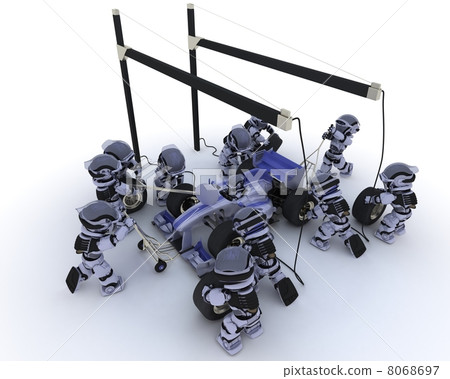 Race car pit stop 8068697