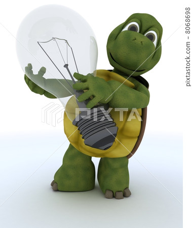 tortoise holding a light bulb 8068698