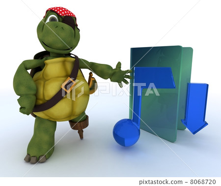 Pirate Tortoise depicting illegal music downloads 8068720