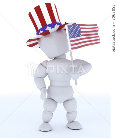 man with american flag 8068855