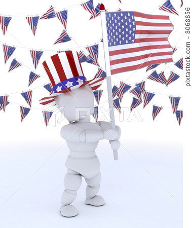 man with american flag man with american flag 8068856
