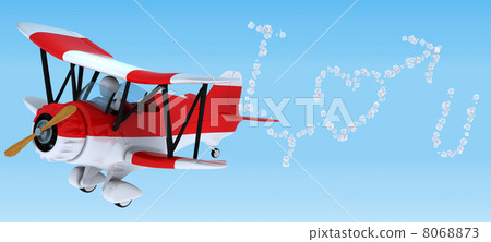 Man sky writing in a biplane 8068873