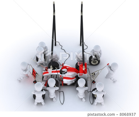 Race car pit stop 8068937