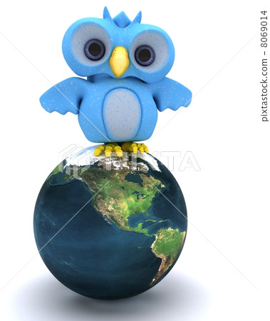 Cute Blue Bird Character 8069014