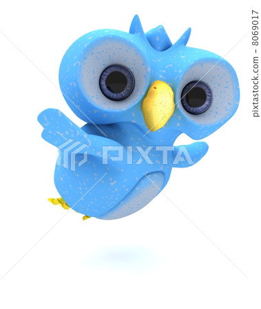 Cute Blue Bird Character 8069017