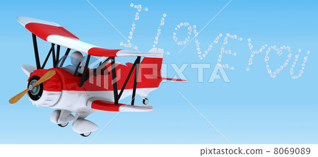 Man sky writing in a biplane 8069089