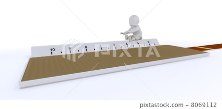 man competing in the long jump 8069112