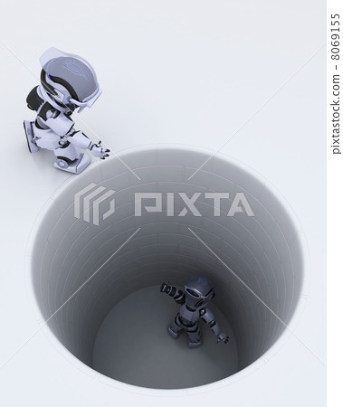 robot stuck in a hole metaphor 8069155
