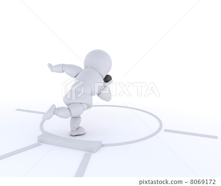 man competing in the shot putt 8069172