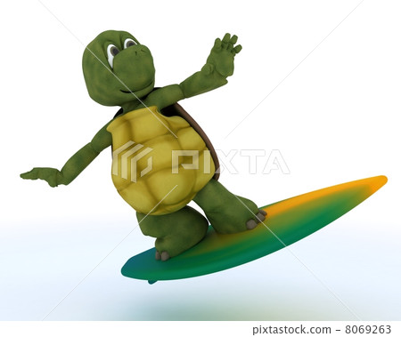 tortoise with surf board 8069263