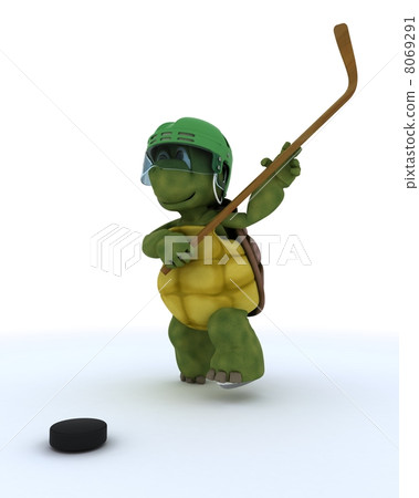 tortoise playing ice hockey 8069291