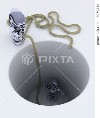 robot stuck in a hole metaphor 8069449