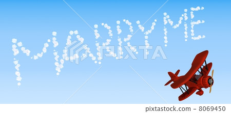 biplane sky writing marry me 8069450