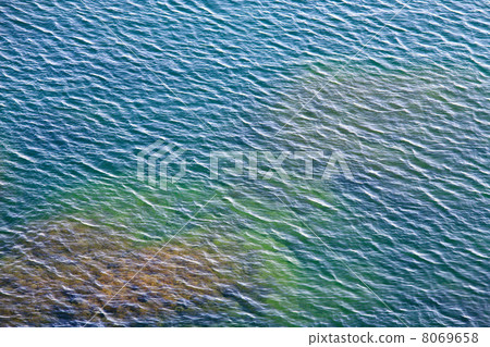 Water surface and stones on bottom Water surface and stones on bottom 8069658