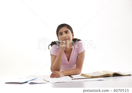Teenage girl thinking Teenage girl thinking 8070515