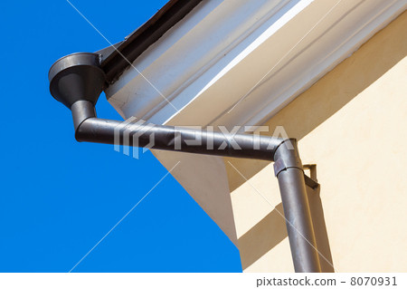 Rain gutters on old home Rain gutters on old home 8070931