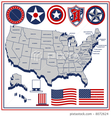 American State Map - Stock Illustration [8072624] - PIXTA