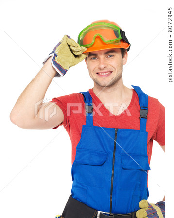 Portrait of happy handyman in uniform Portrait of happy handyman in uniform 8072945