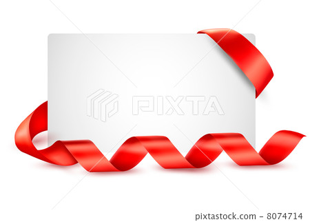 Card with red gift ribbons Vector - Stock Illustration [8074714] - PIXTA