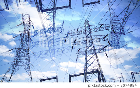 electricity pylons electricity pylons 8074984
