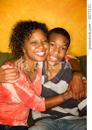 Loving African-American family 8077231