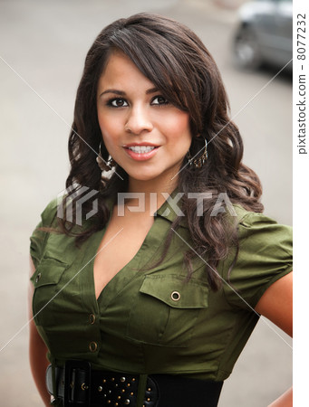 Pretty Hispanic Woman Outdoors 8077232