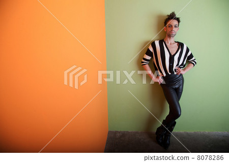 Sexy gay man wears black and white 8078286