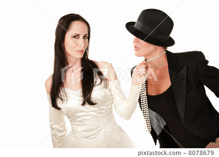 Two women as bride and groom 8078679