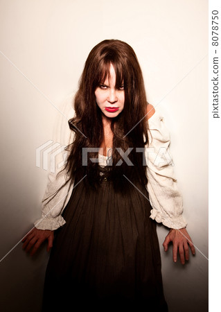 Village witch with red eyes in a corner 8078750