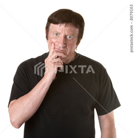 Man With Fingers On Chin 8079103