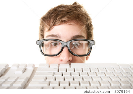 Man Behind Computer Keyboard 8079164