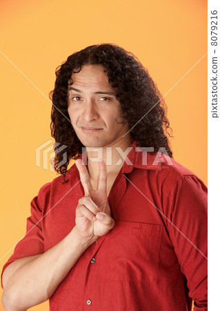 Man with Peace Symbol 8079216