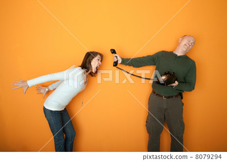 Angry Woman On A Telephone Call Angry Woman On A Telephone Call 8079294
