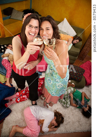 Relieved Moms with Drinks Relieved Moms with Drinks 8079433