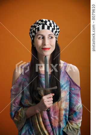 Young lady with sword 8079610